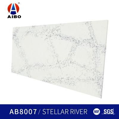 Quartz Stone Slabs for Countertops, Floor Tiles and Wall Tiles, Calacatta Design
