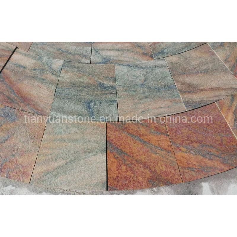 Natural Flamed Multicolor Red Quartzite Tile, Pool Stone Tile