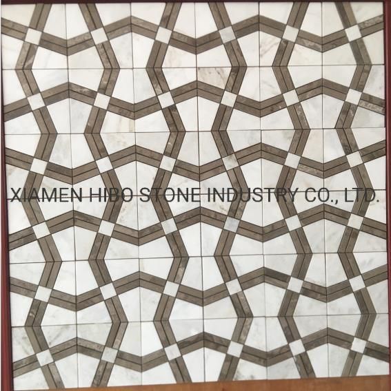 Hot Selling Italian Luxury Calacatta Gold Marble High Bevel Hexagon Wall Tiles for Home Decor