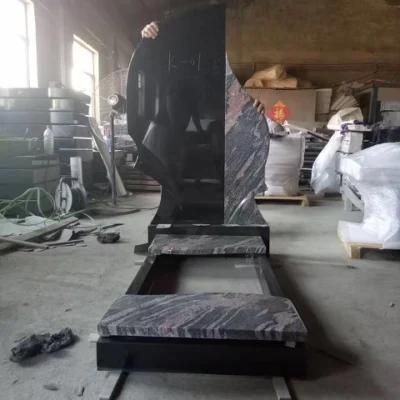 Multicolor Red Black Granite Tombstone Headstone Monument Factory Sell