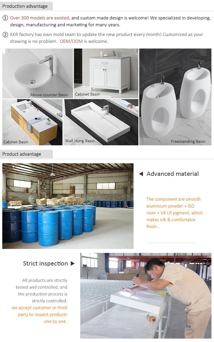 White Artificial Stone Bathroom Cabinet Vanity Sinks 0225