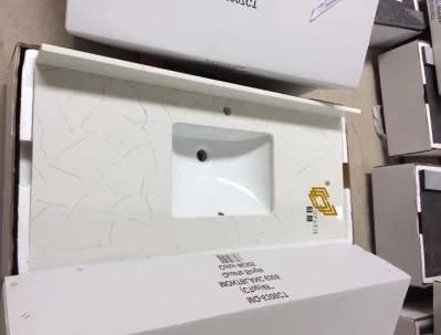 Prefab White Quartz Countertop for Kitchen/Bathroom