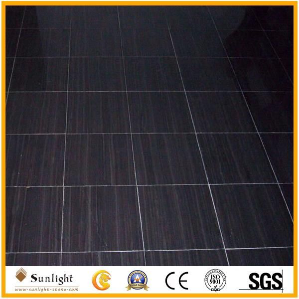 Cheap Polished China Black Wooden Vein Marble, Black Wood Marble