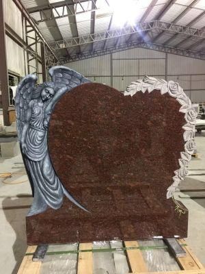 2018 Hot Sale New Design Hand Carved Stone Monument&amp; Headstone&Gravestone with Heart Sharp