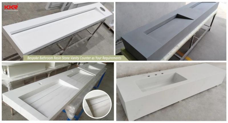 Polished Prefab Single Sink Bowl Solid Surface Vanity Top