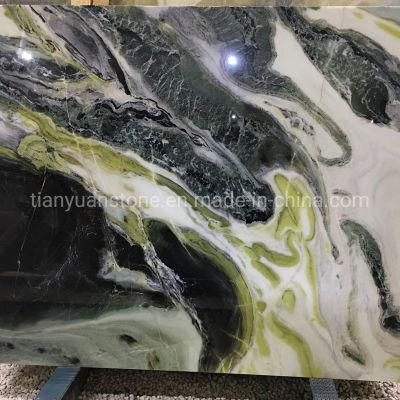 Luxury Book Match Green Onyx Marble Backlight Slabs Tiles