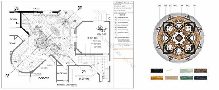Modern Simpler Design Marble Tile Floor Medallion