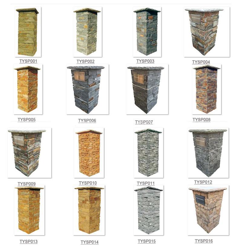 Various Cement Stone Column Mail Post Stone, Entrance Column for Options