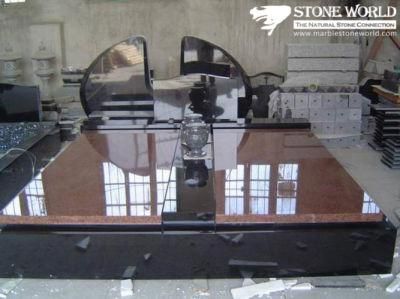 Custom Design India Red Granite Poland Tombstone for Cemetery