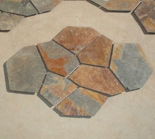 Customized Natural Stone Rusty Irregular Slate for Paving