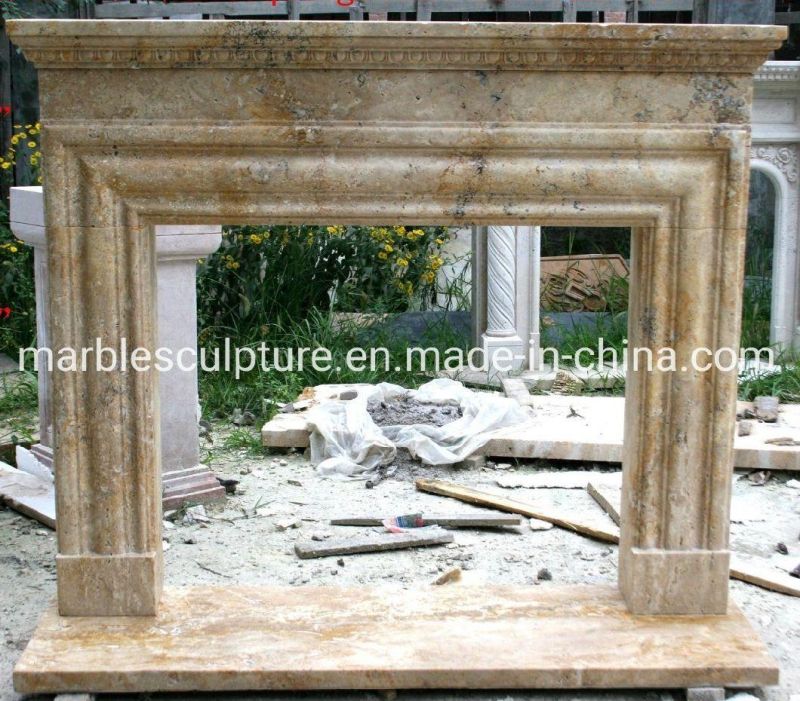 Decorative Customized Hand Carving Marble Fireplace (SYMF-064)
