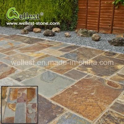 Natural Outside Paving Stone Honed Surface Rusty Slate