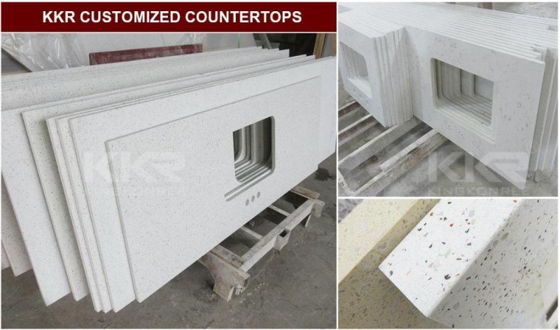Marble Solid Surface Stone Building Material Counter Top Bathroom Vanity (KKR-200213-3)