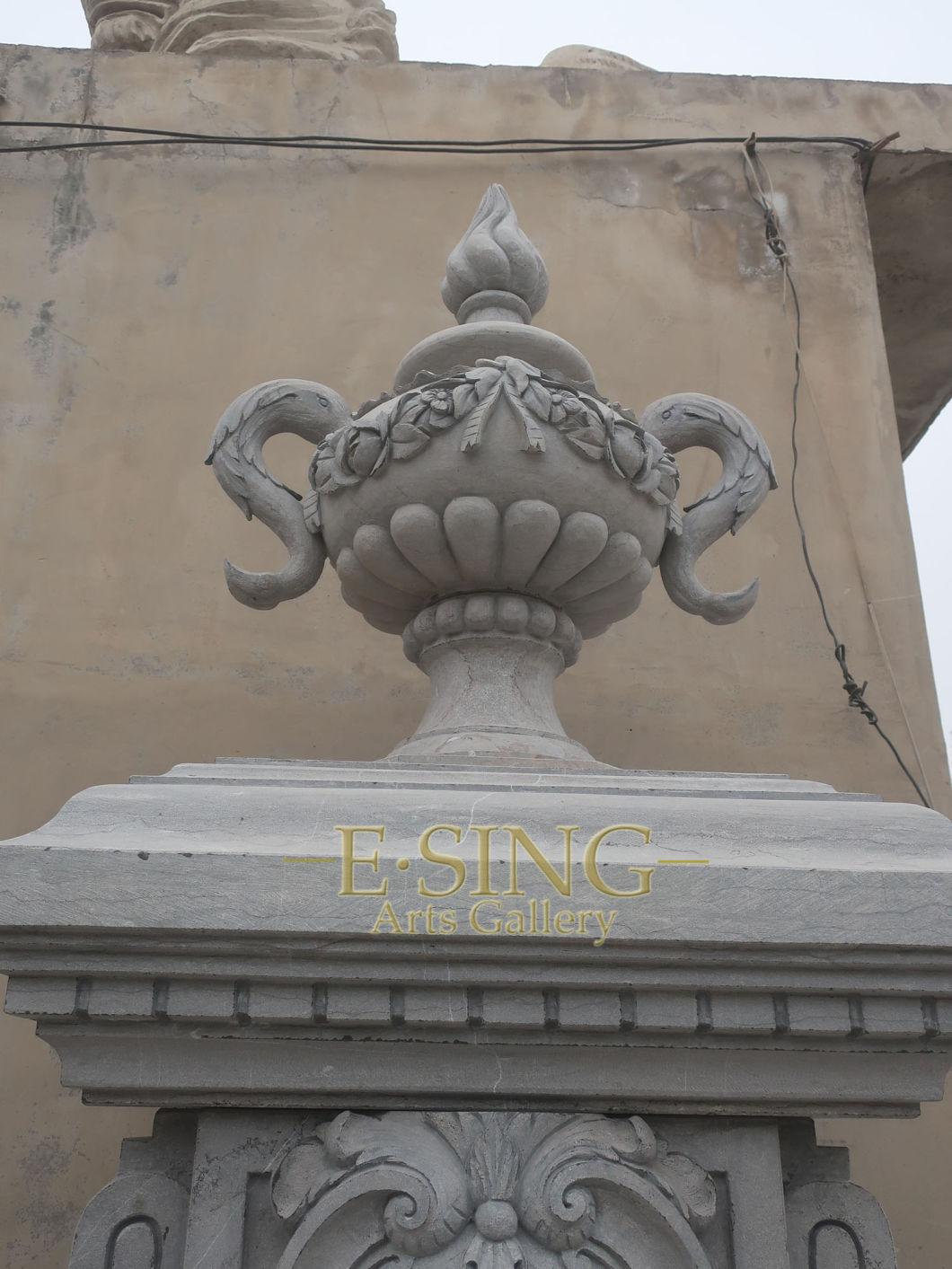 Sandstone Large Building Entrance Roman Round Columns Design