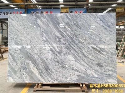 Luxury Blue Marble Polished Slabs Bookmatch for Wall Floor Cladding