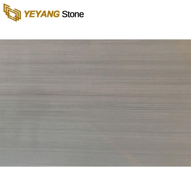 Polish Grey Natural Stone Wood Marble Slab/Countertop/Vanity White Marble Tile