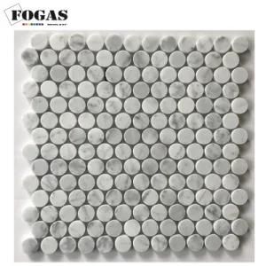Honed Carrara White Marble Mosaic Tile Backsplash