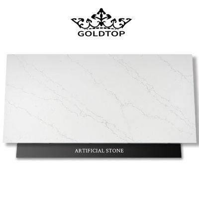 Artificial Polished/Honed 3200X1600mm Calacatta White/Black/Grey Venatino Statuario Quartz for Kitchen/Bathroom Slab/Tile/Worktop