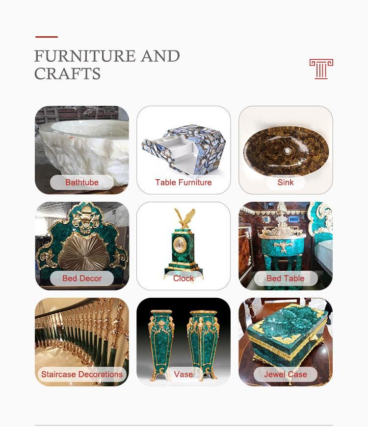 Luxury Dubai Living Room Furniture Semi Precious Stone Azul Bahina Blue Granite Table Top