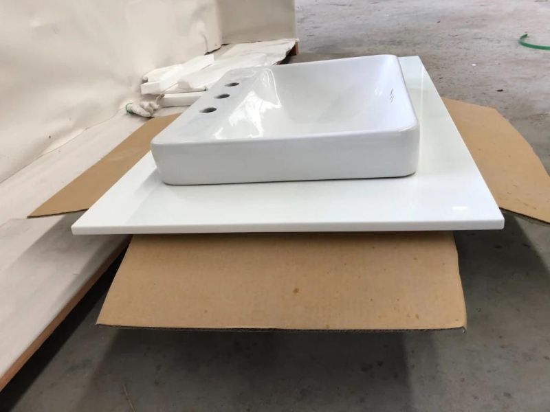 Artificial Stone Crystallized Glass Panel for The Single Sink Vanity Top