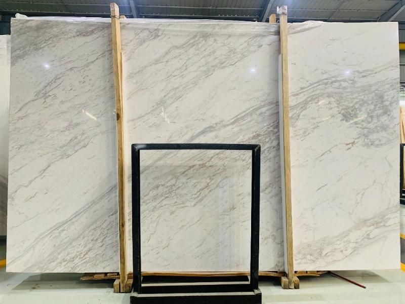 Polished Volakas White Marble Slab for Flooring and Walling