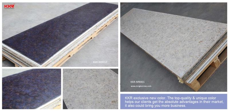 Quartz/Marble/Texture Marble Black with White Texture Veins 100% Pure Acrylic Solid Surface Sheet