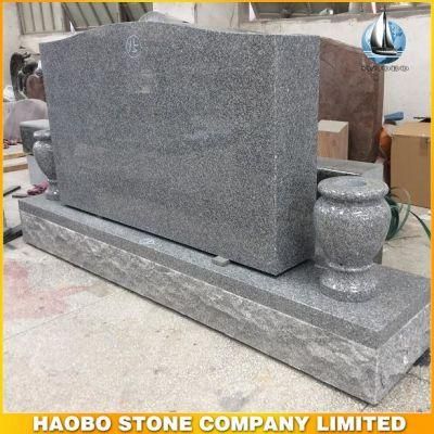 G603 Gray Granite Cheap Upright Headstone with Vase