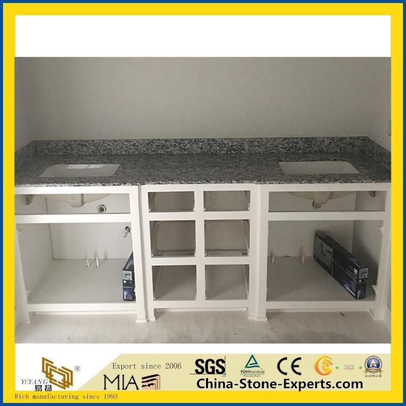 Wholesale Polished Spray White Granite Countertops for Kitchen Island/Countertop/Bathroom Vanity Top