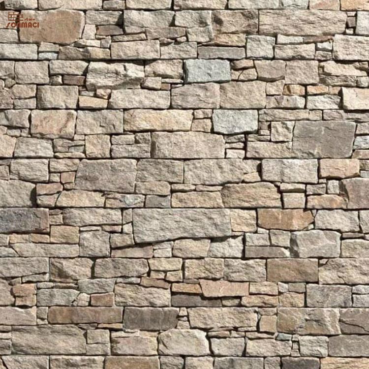 Hot Sale Beige Natural Slate Cement Back Stone Panel