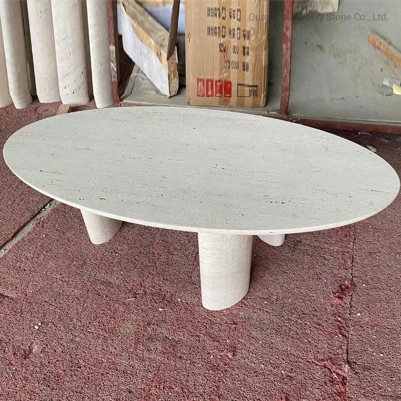 Home Furniture Matt Travertine Marble Coffee Table for Living Room
