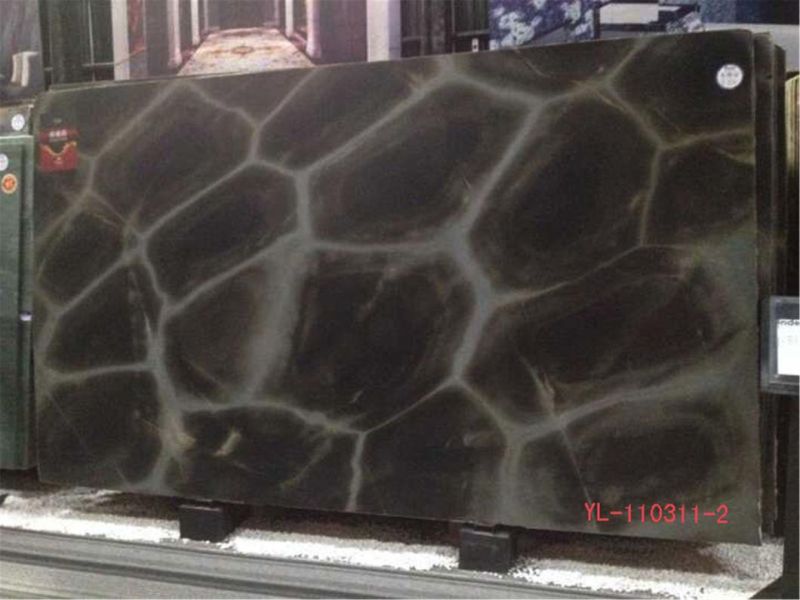 Moire Green Blue Marble Slabs for Interior Flooring Wall Decoration