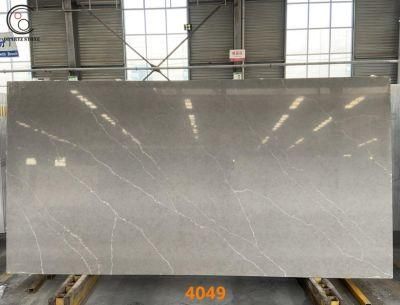 Grey Mirror 4049 Artificial Quartz Stone Slab Used for Decoration