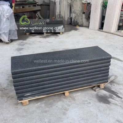 2019 Competitve Price Bullnose Super Black Granite Coping Tiles, Black Granite Wall Copings