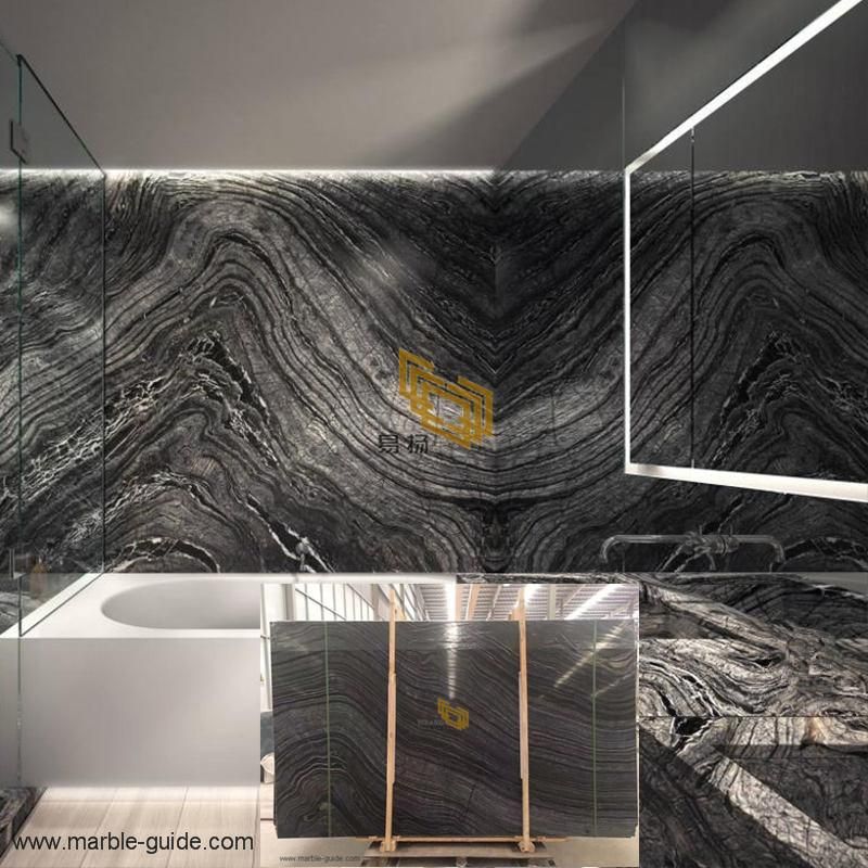 Wholesale Price Black/Grey Forest Marble for Table Top/Bathroom Wall/Vanity Top/Wash Basin