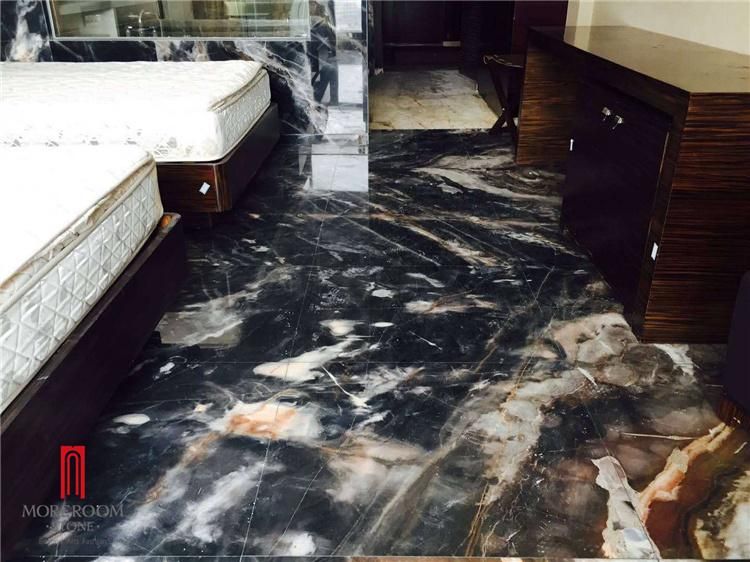 Building Material Hotel Flooring Italian Luxury Stone Black Marble