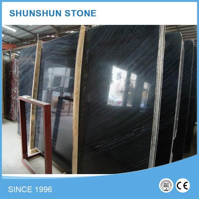 Black Antique Wooden Vein Marble Slabs (high quality, good selling)
