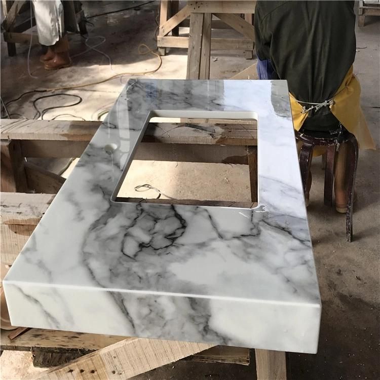 White Artificial Stone Micro Nano Crystallized Glass for Panel Slab/Countertop/Vanity Tops