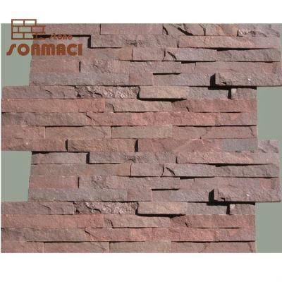 Natural Thin Stacked Stone Wall Cladding 3D Tile Panel