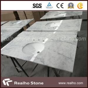 Bianco Carrara White Marble Vanity Top with Sink Pre-Installed