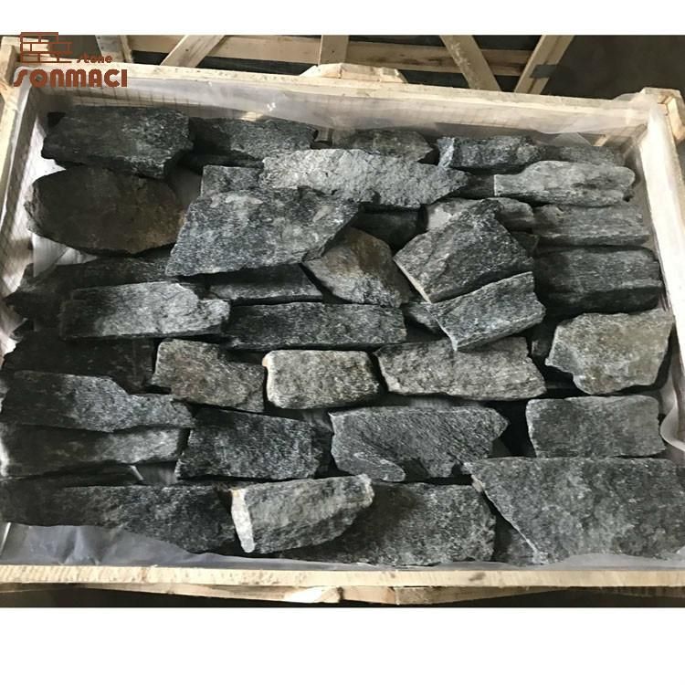 Natural Black Quartzite Masonry Castle Wall Stone