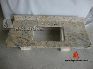 Yellow Flower Granite Vanity Top for Bathroom