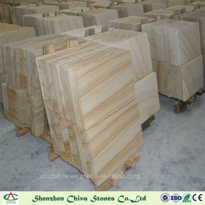 Decoration Material Natural Stones Panel Wooden Yellow Sandstone Cobble Pebble Stone