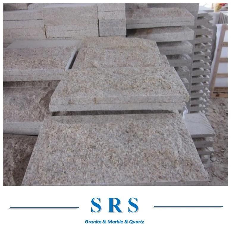 G682 Rusty Yellow Granite in Mushroom Finshed for Wall Cladding
