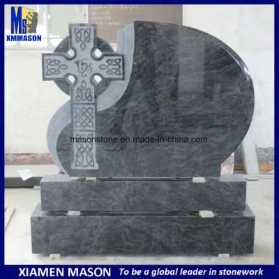Ireland Style Bahama Blue Granite Celtic Cross Design Gravestone for Sale