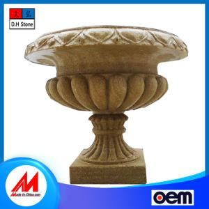 Customizable Classical Style Modern Round Granite Stone Flowerpot