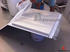 White Serpeggiante / Wooden Grain Marble Thin Wall Tile