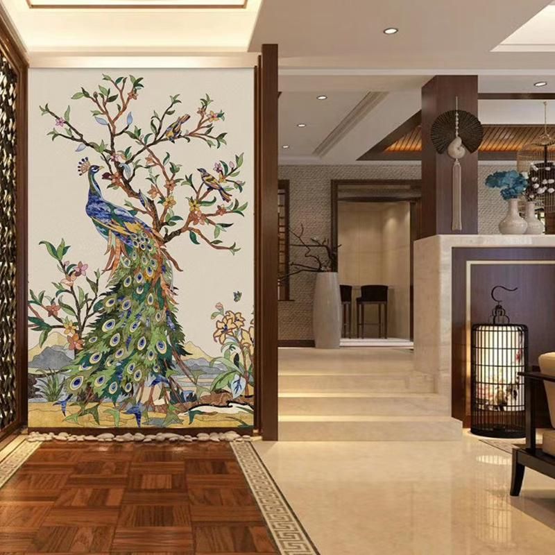 Customize Animal Mosaic Natural Marble Stone Water Jet TV Wall Marble Tiles Wall Panel for TV Tiles Marble Background Wall