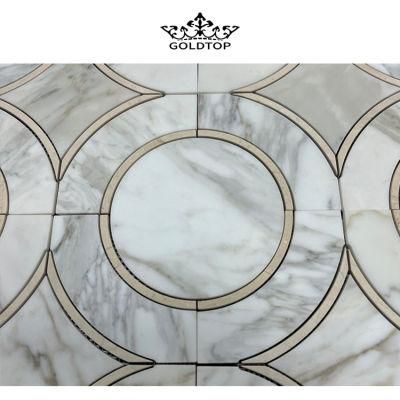 The New Color Calacatta White, Calacatta Gold, Marble Mosaic, Natural Stone Used for Kitchen Baffle Wall, Sofa Background, Bath Room, Toilet Metope