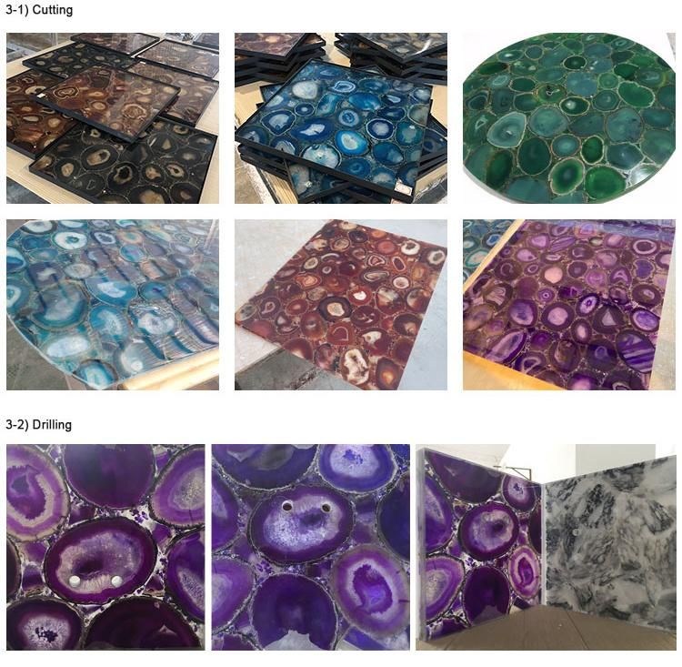 Translucent Green Onyx Natural Agate Sheet Agate Tile for Agate Bar Top