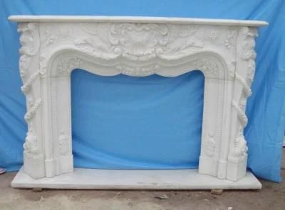 China High Quality White Marble Traditional Style Fireplace Mantel